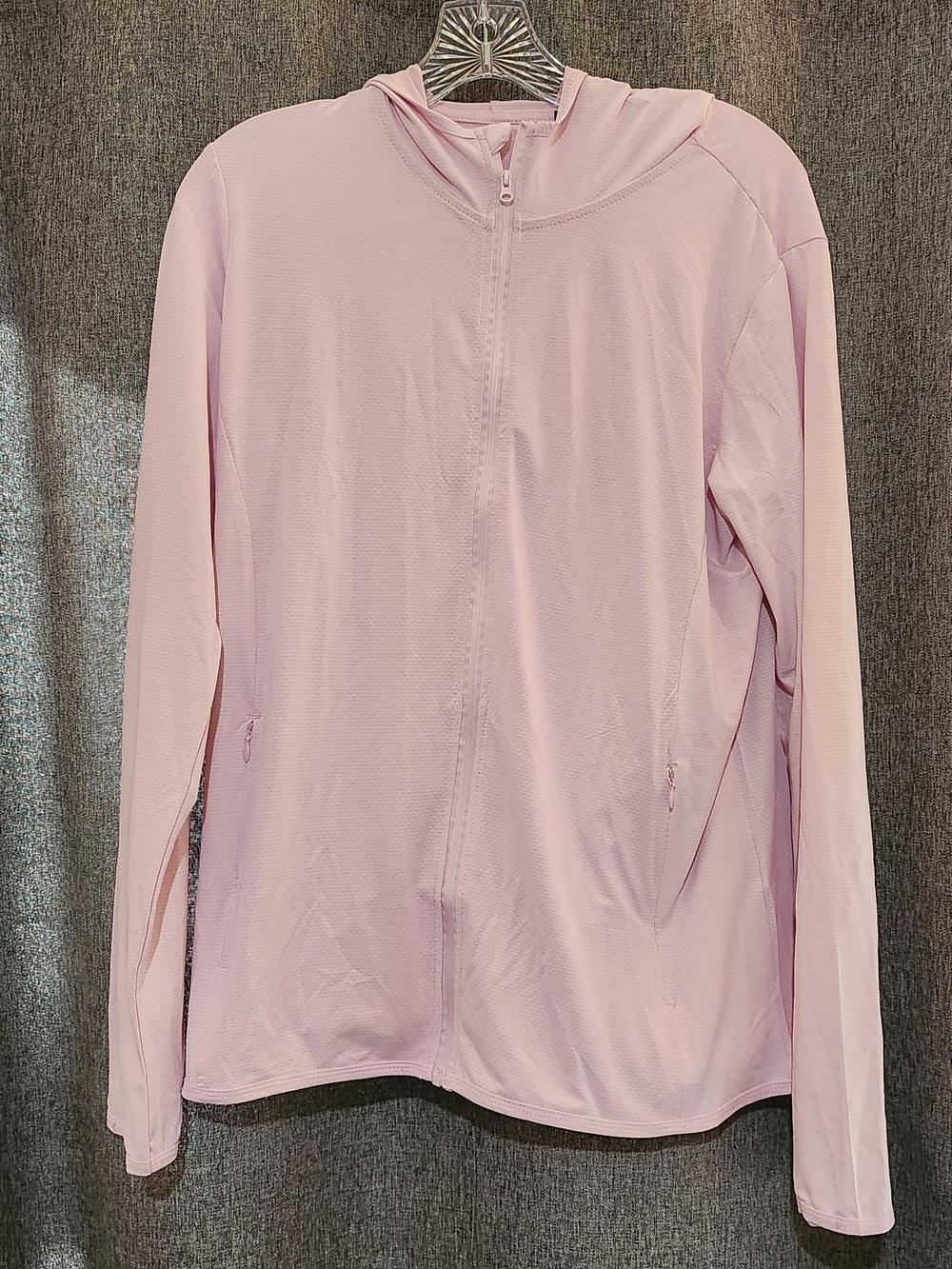 Light Pink Women's Lightweight Zip Hoodie Jacket